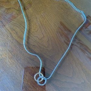 925 silver and gold loop necklace